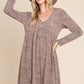 Animal Printed Swing Dress: Rust 