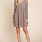 Animal Printed Swing Dress: Rust 