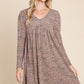 Animal Printed Swing Dress: Rust 