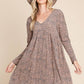 Animal Printed Swing Dress: Rust 