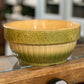 Antique 1800s Farmhouse Yellow Green ware Large Bowl