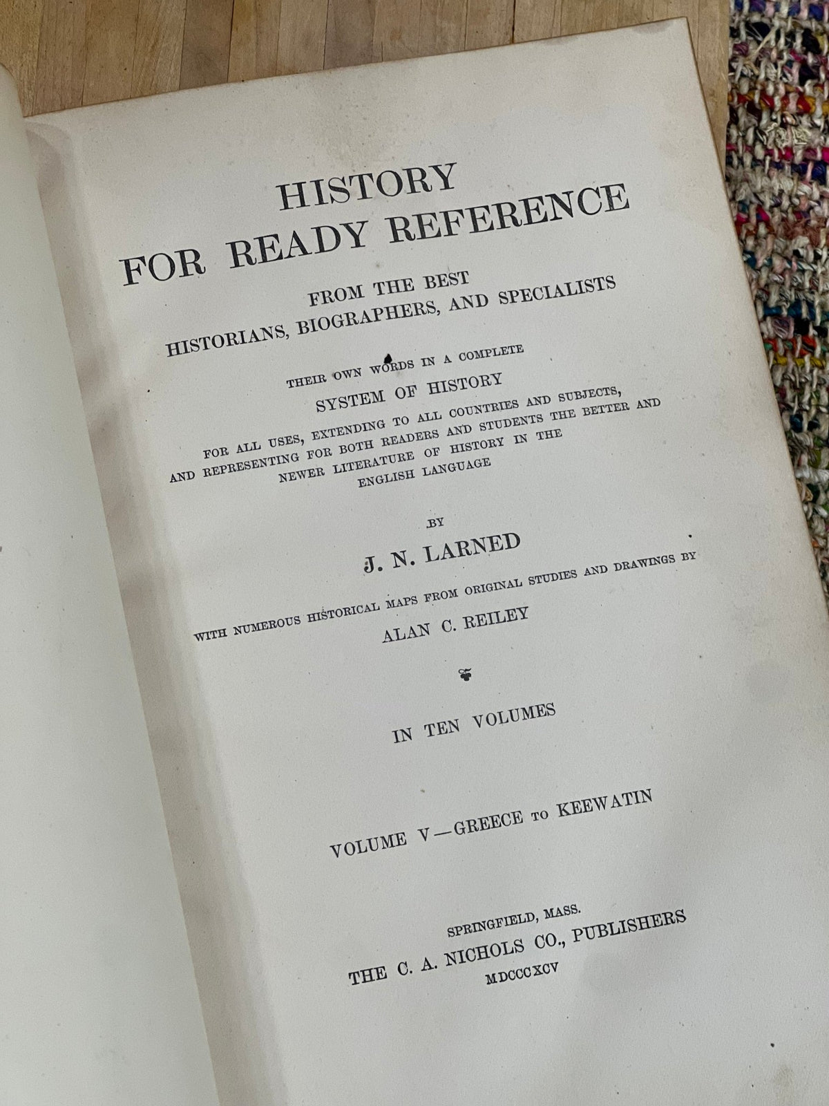 Antique 1890s "History for Ready Reference" by J.N. Larned – Sold IndividuallyBook