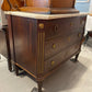 Antique 1890's Marble Top Dresser with Brass Overlay Knobs and Embellishments