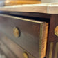 Antique 1890's Marble Top Dresser with Brass Overlay Knobs and Embellishments