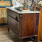 Antique 1890's Marble Top Dresser with Brass Overlay Knobs and Embellishments - The Mustard Seed Collection, The Seed