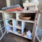 Antique 2 Door Window Chippy Cupboard