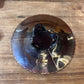 Antique Amethyst Carnival Glass "Grape and Cable" 3-Footed Bowlplatter