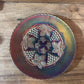 Antique Amethyst Carnival Glass "Grape and Cable" 3-Footed Bowlplatter
