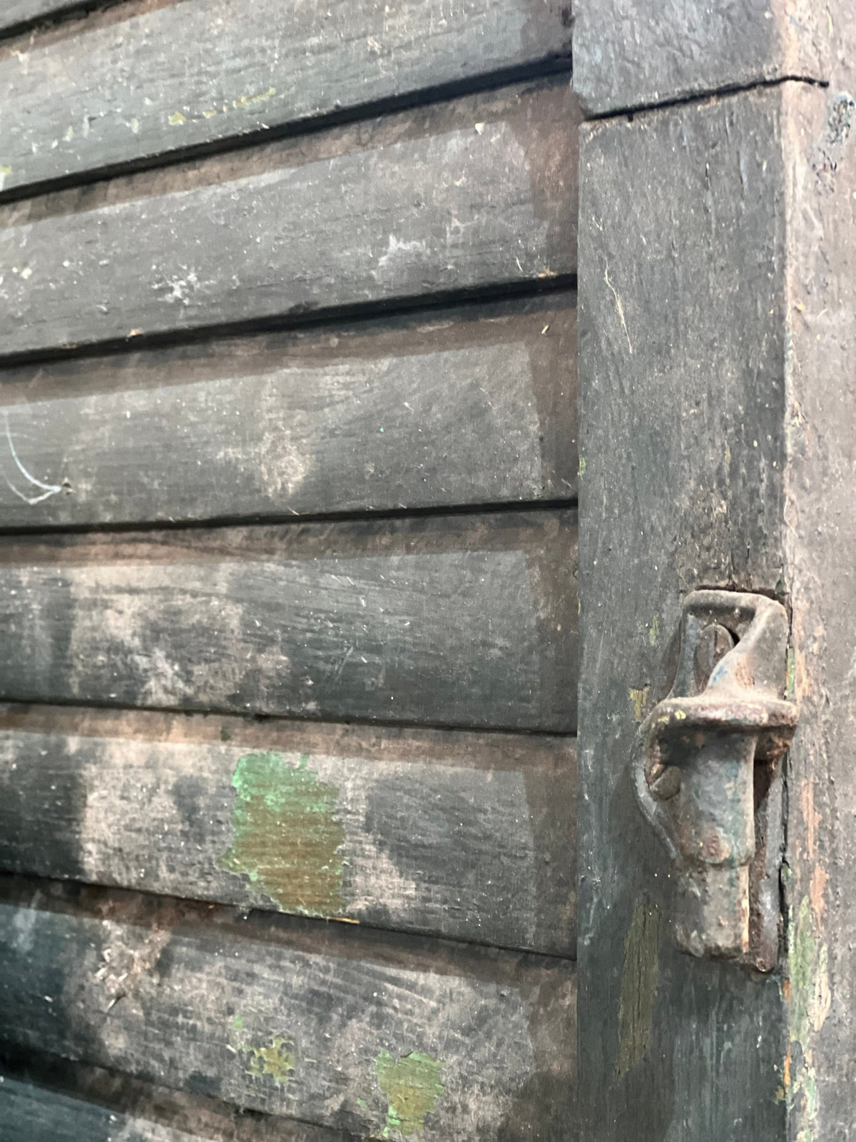 Antique Arched Wood Window Shutters – Vintage Distressed Green Paint Architectural Salvage