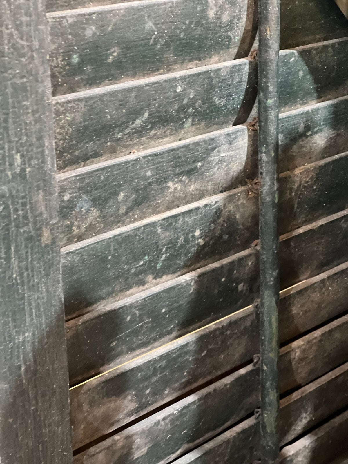 Antique Arched Wood Window Shutters – Vintage Distressed Green Paint Architectural Salvage