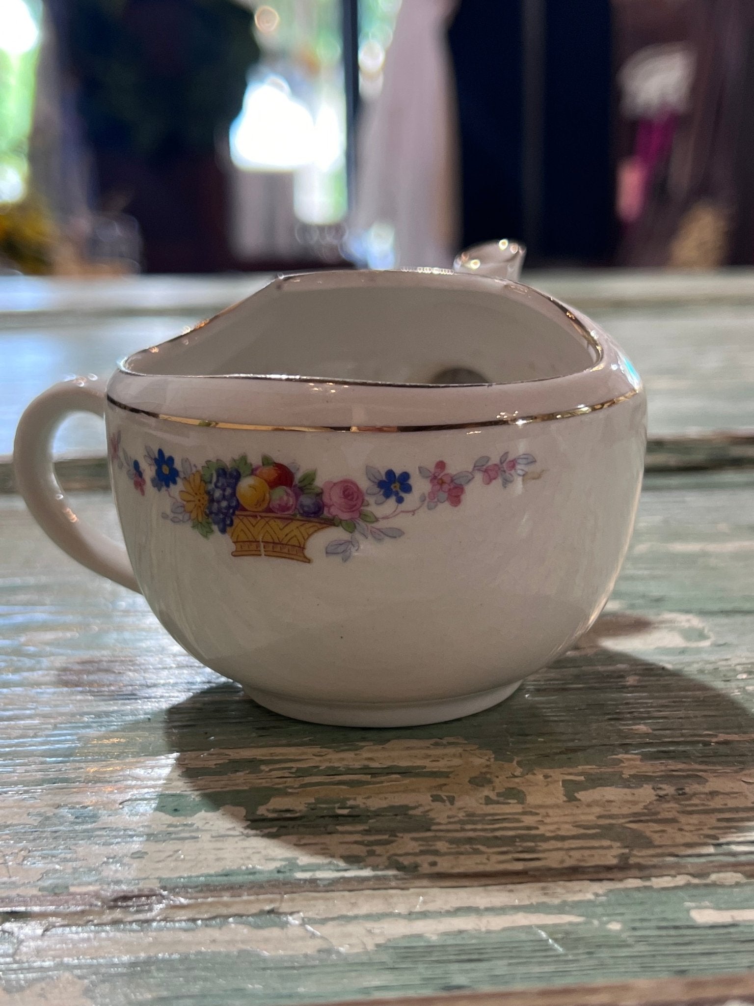 Antique Baby Invalid Feeder Cup Floral Porcelain England