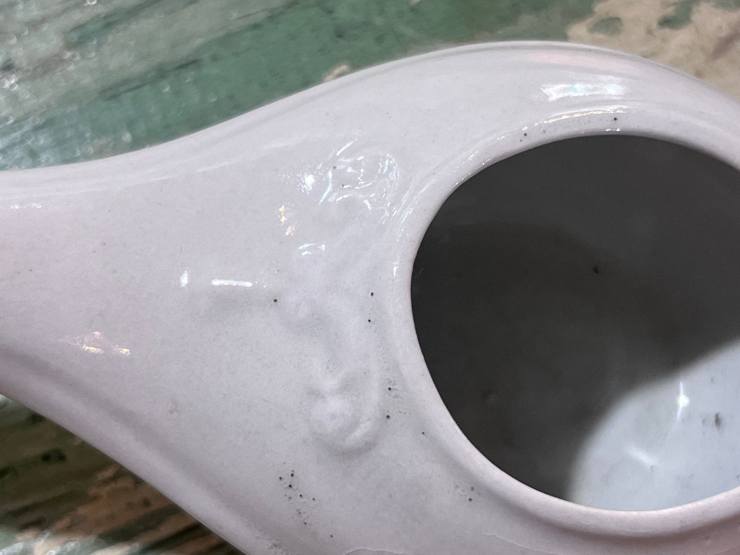 Antique Baby Invalid Feeder Cup Ironstone Embellished Rim