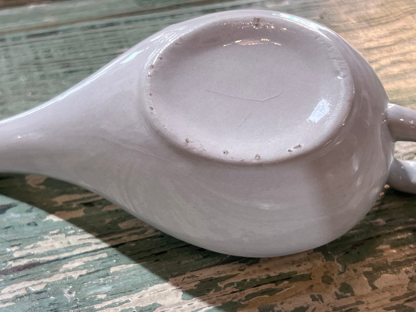 Antique Baby Invalid Feeder Cup Ironstone Embellished Rim