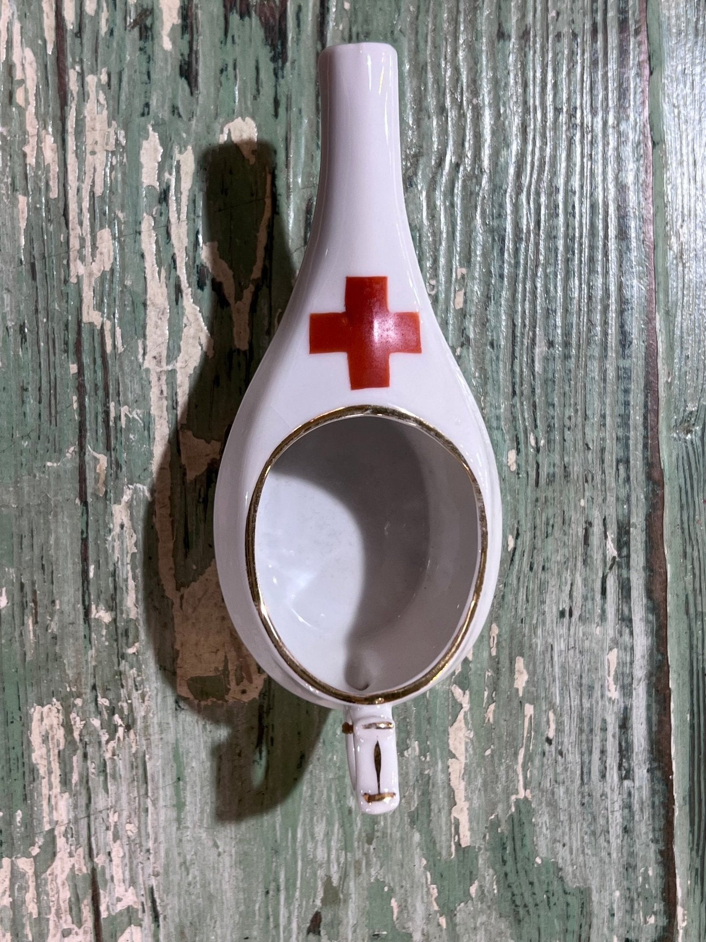 Antique Baby Invalid Feeder Cup Red Cross Porcelain Made In Germany