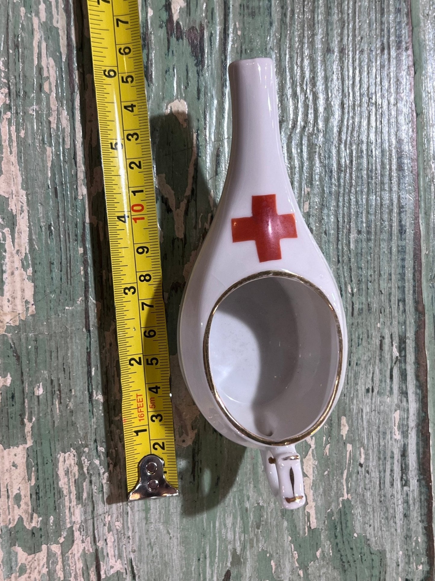 Antique Baby Invalid Feeder Cup Red Cross Porcelain Made In Germany
