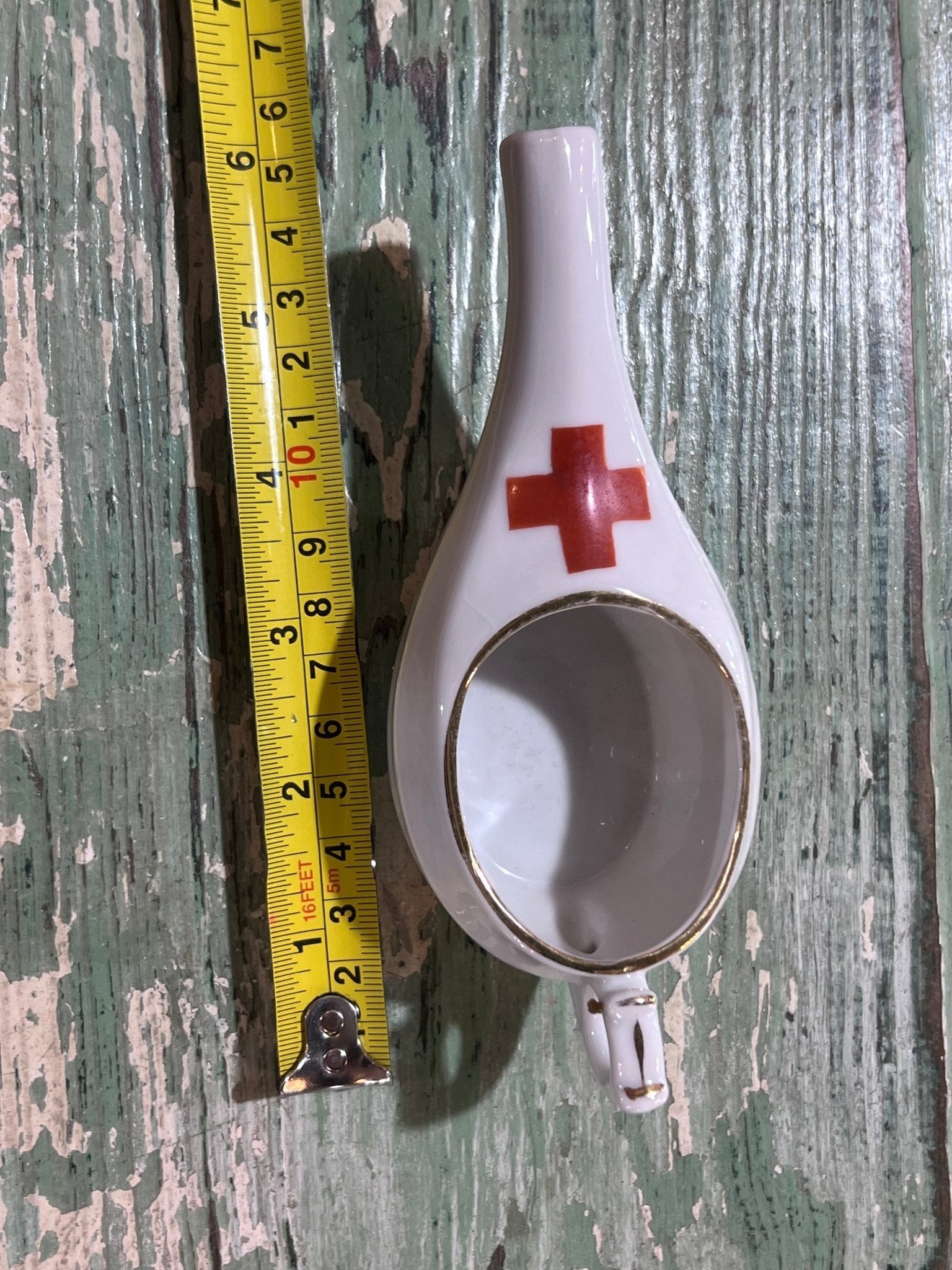 Antique Baby Invalid Feeder Cup Red Cross Porcelain Made In Germany