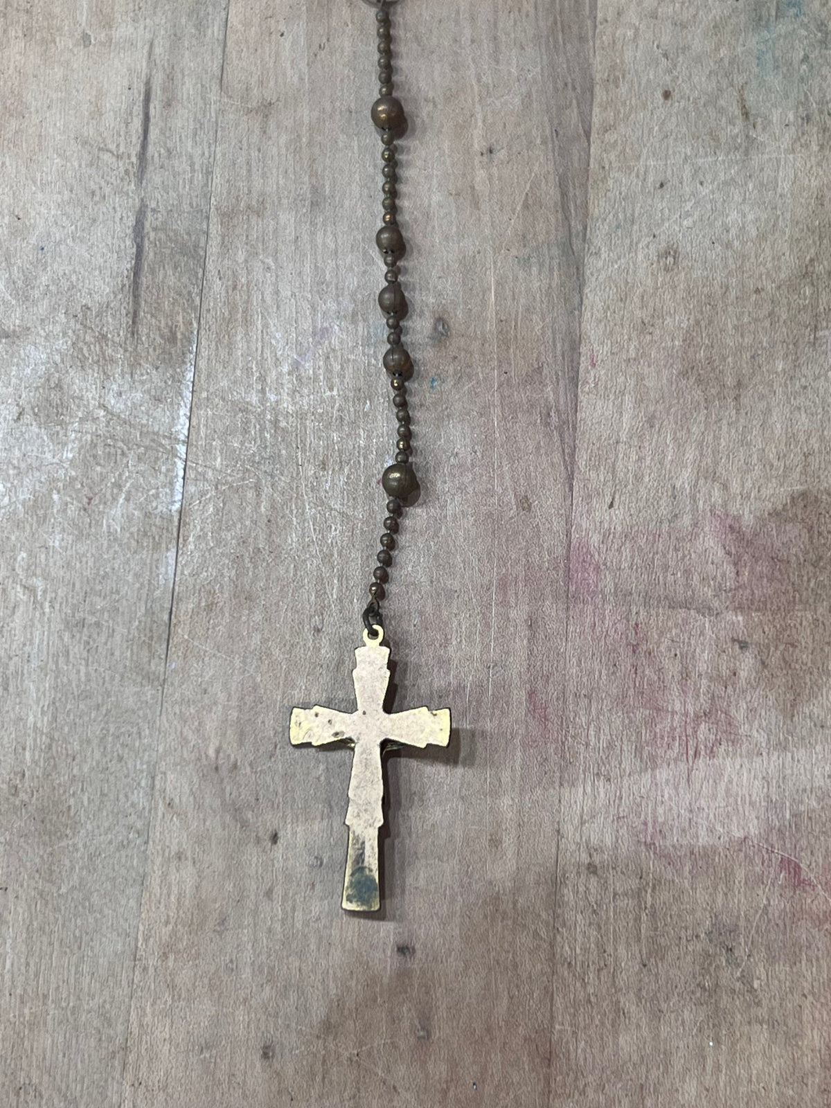 Antique Brass WWI / WWII Military Service Rosary – Catholic Soldier’s Pull-Chain Pocket Rosary with Crucifix - The Mustard Seed Collection, The Seed