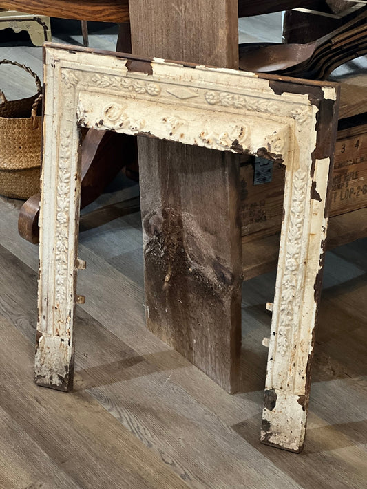 Antique Cast Iron Fireplace Surround: Chipped White - The Mustard Seed Collection, The Seed