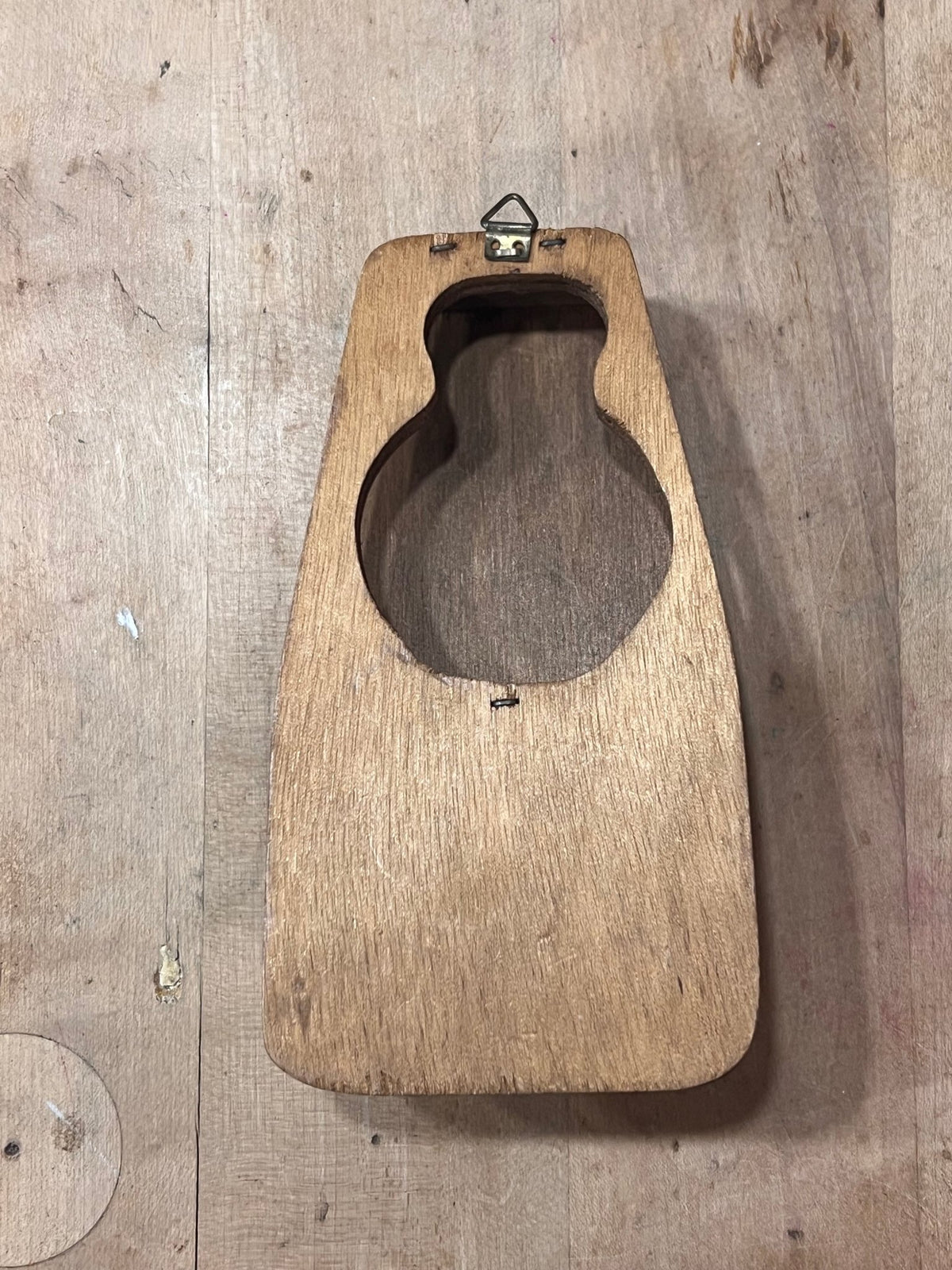 Antique Catholic Holy Water Font & Secret Bottle Holder – Our Lady of Lourdes Wood & Metal Wall Benitier, 6" x 3.25" - The Mustard Seed Collection, The Seed