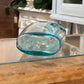 Antique Clear Blue Green Glass Flask Pocket Bottle