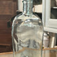 Antique Clear Blue Green Glass Flask Pocket Bottle