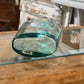 Antique Clear Green Glass Flask Bottle Warranted