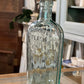 Antique Clear Green Glass Flask Bottle Warranted
