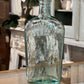 Antique Clear Green Glass Flask Bottle Warranted