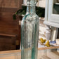 Antique Clear Green Glass Flask Bottle Warranted