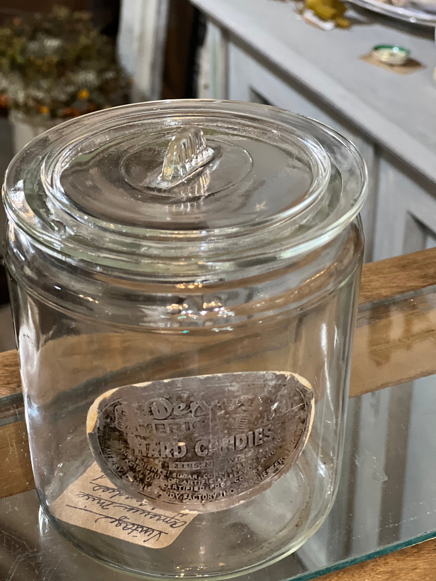 Antique Dewars American Mix Hard Candies Display Jar