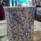 Antique Early Tall Blue White Spongeware Butter Pantry Crock w lid and handle