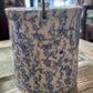 Antique Early Tall Blue White Spongeware Butter Pantry Crock w lid and handle