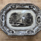 Antique Edward Challinor "Corinthia" Brown Transferware Platterplatter