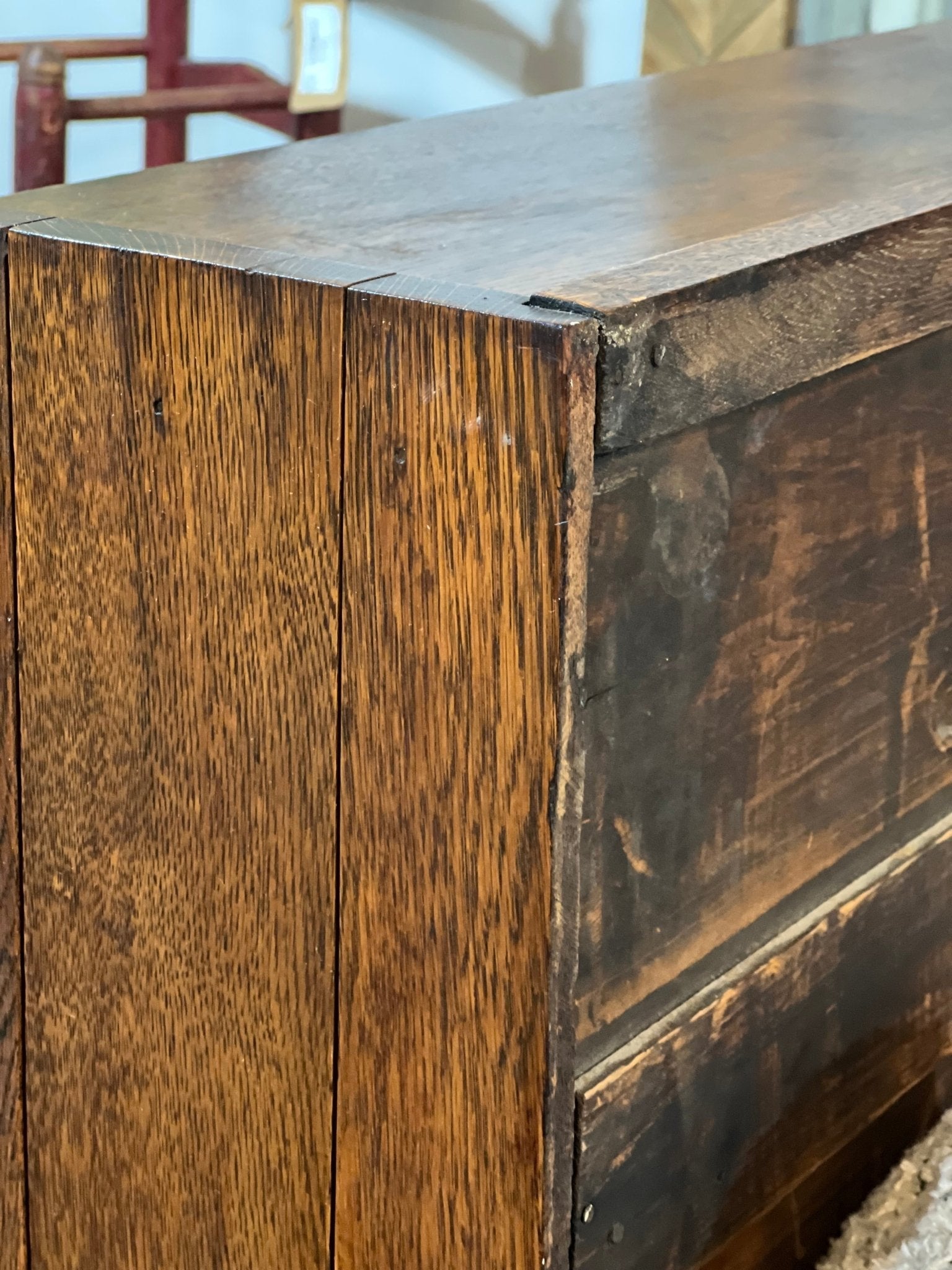 Antique Enclosed Bookcase with Key - The Mustard Seed Collection, The Seed