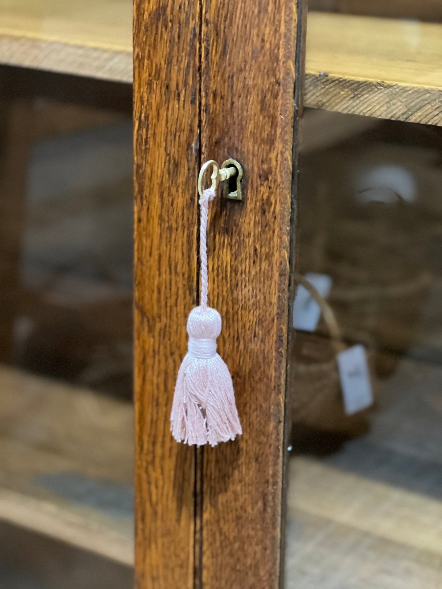 Antique Enclosed Bookcase with Key - The Mustard Seed Collection, The Seed