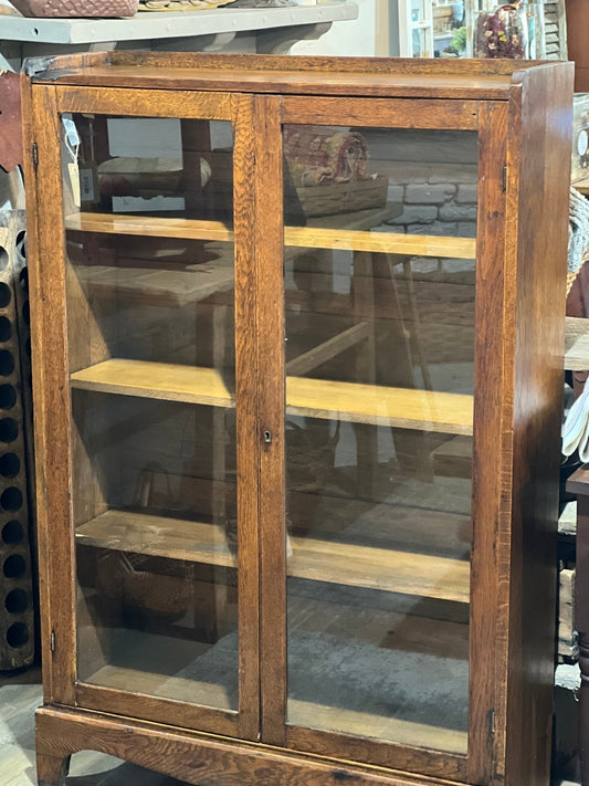 Antique Enclosed Bookcase with Key - The Mustard Seed Collection, The Seed