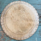 Antique Hand-Carved Round Wooden Bread Board with Scalloped Rim (12”D)cutting board