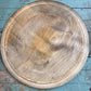 Antique Hand-Carved Round Wooden Bread Board with Scalloped Rim (12”D)cutting board