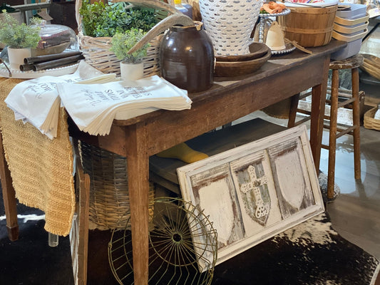 Antique Handmade Pine Table - The Mustard Seed Collection, The Seed