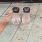 Antique Heisey Cut Glass Salt & Pepper Shakers with Sterling Tops – 2" 