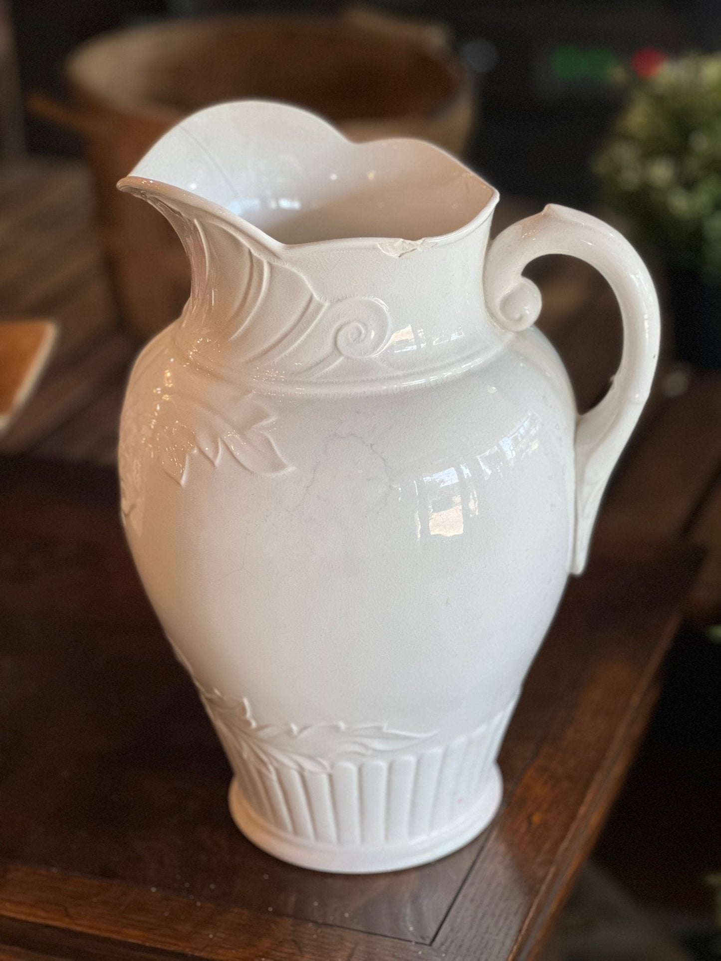 Antique Ironstone Pitcher Chippy: Homer Laughlin