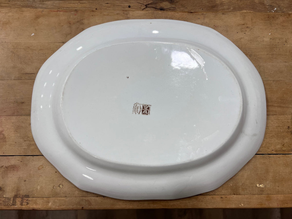 Antique J.H. Weatherby & Sons "Woodland" Brown Transferware Platterplatter