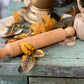 Antique One-Piece Hand-Turned Mini Wooden Rolling Pin – 11.5" x 2" - The Mustard Seed Collection, The Seed