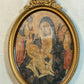 Antique Oval Framed Decoupage of the Virgin Mary