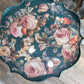 Antique Pie-Crust Tea Table in Athenian Black, Knights Bridge, & IOD Joie des Roses - The Mustard Seed Collection, The Seed