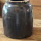 Antique Primitive Brown Stoneware Crock Jar – Vintage Glazed Albany Slip Preserves Pot (7" x 6") - The Mustard Seed Collection, The Seed