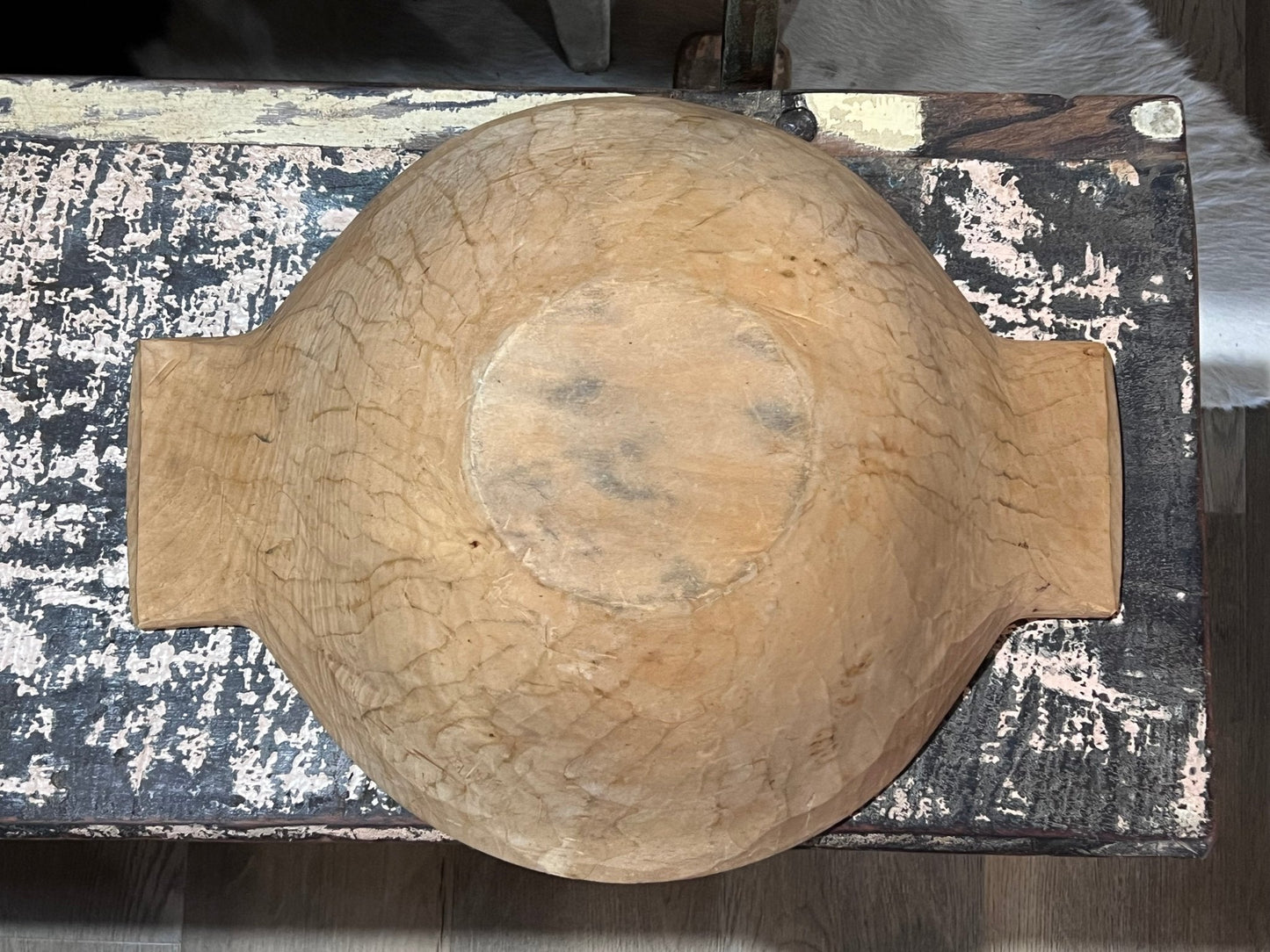 Antique Primitive Round Dough Bowl - The Mustard Seed Collection, The Seed
