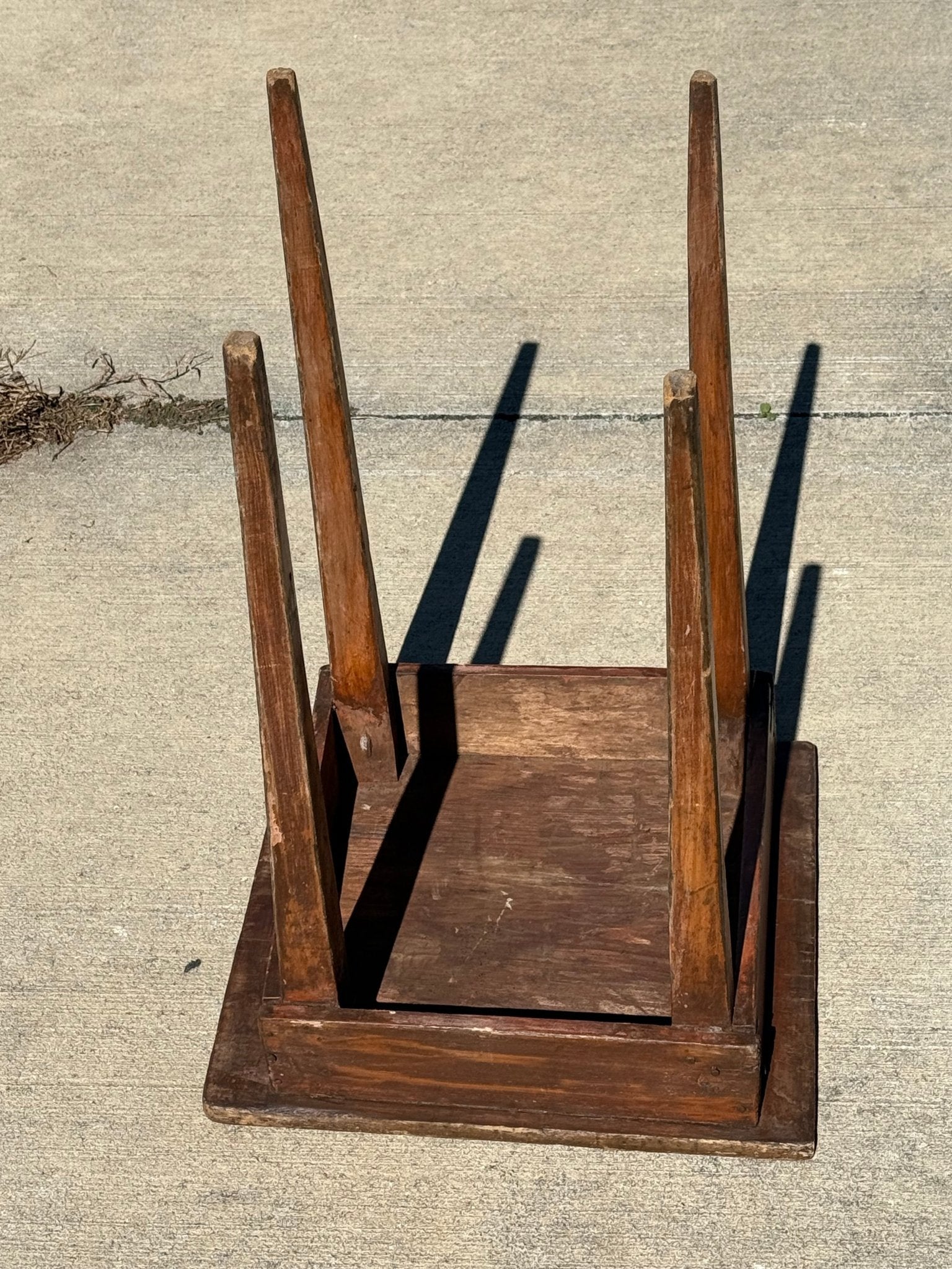 Antique Primitive Side Table Peg Nails - The Mustard Seed Collection, The Seed