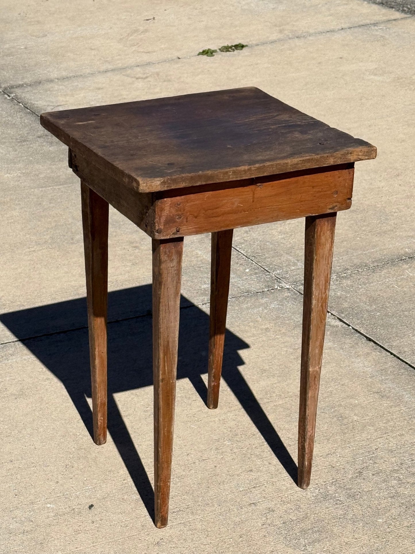 Antique Primitive Side Table Peg Nails - The Mustard Seed Collection, The Seed