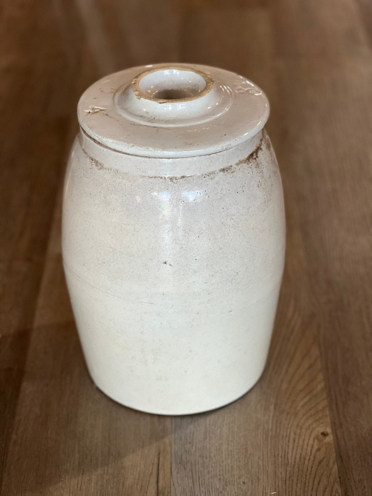 Antique Salt-Glazed Stoneware Butter Churn Crock - The Mustard Seed Collection, The Seed